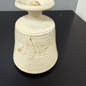 Signed  by Artist Small Pottery Handcrafted Ceramic Oil Lamp